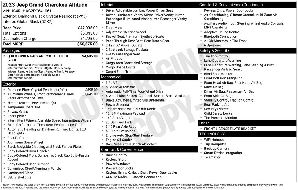 jeep grand cherokee 2023 1C4RJHAG2PC641061 image jeep grand cherokee 2023 1C4RJHAG2PC641061 image